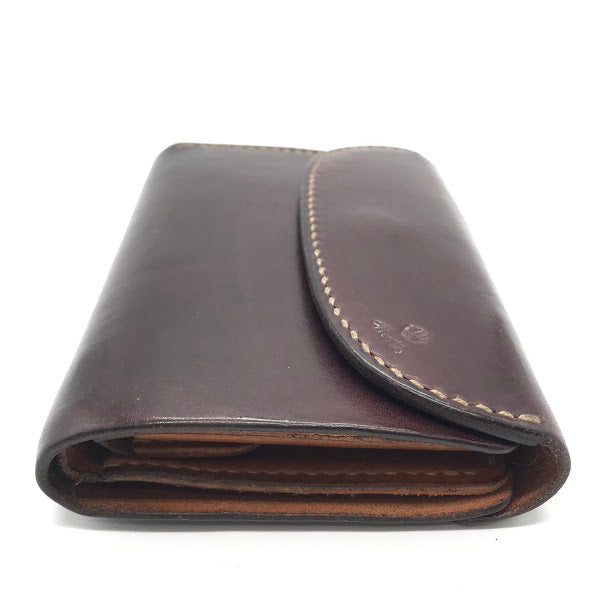 LEATHER ARTS & CRAFTS MOTO | レザーアーツアンドクラフツモト HAND-DYED MIDDLE WALLET 三つ折り財布 W6D ボルドー/バーガンディー【倉吉店】