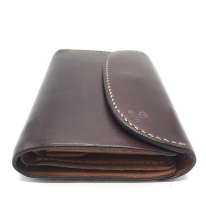LEATHER ARTS & CRAFTS MOTO | レザーアーツアンドクラフツモト HAND-DYED MIDDLE WALLET 三つ折り財布 W6D ボルドー/バーガンディー【倉吉店】
