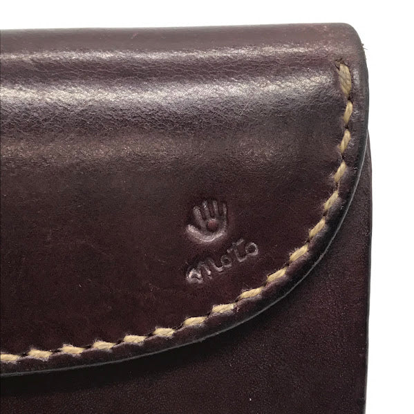 LEATHER ARTS & CRAFTS MOTO | レザーアーツアンドクラフツモト HAND-DYED MIDDLE WALLET 三つ折り財布 W6D ボルドー/バーガンディー【倉吉店】