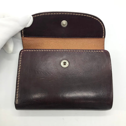 LEATHER ARTS & CRAFTS MOTO | レザーアーツアンドクラフツモト HAND-DYED MIDDLE WALLET 三つ折り財布 W6D ボルドー/バーガンディー【倉吉店】