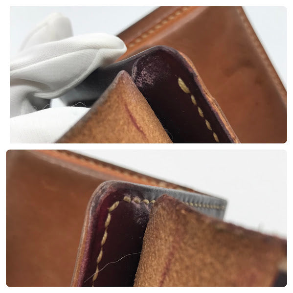 LEATHER ARTS & CRAFTS MOTO | レザーアーツアンドクラフツモト HAND-DYED MIDDLE WALLET 三つ折り財布 W6D ボルドー/バーガンディー【倉吉店】