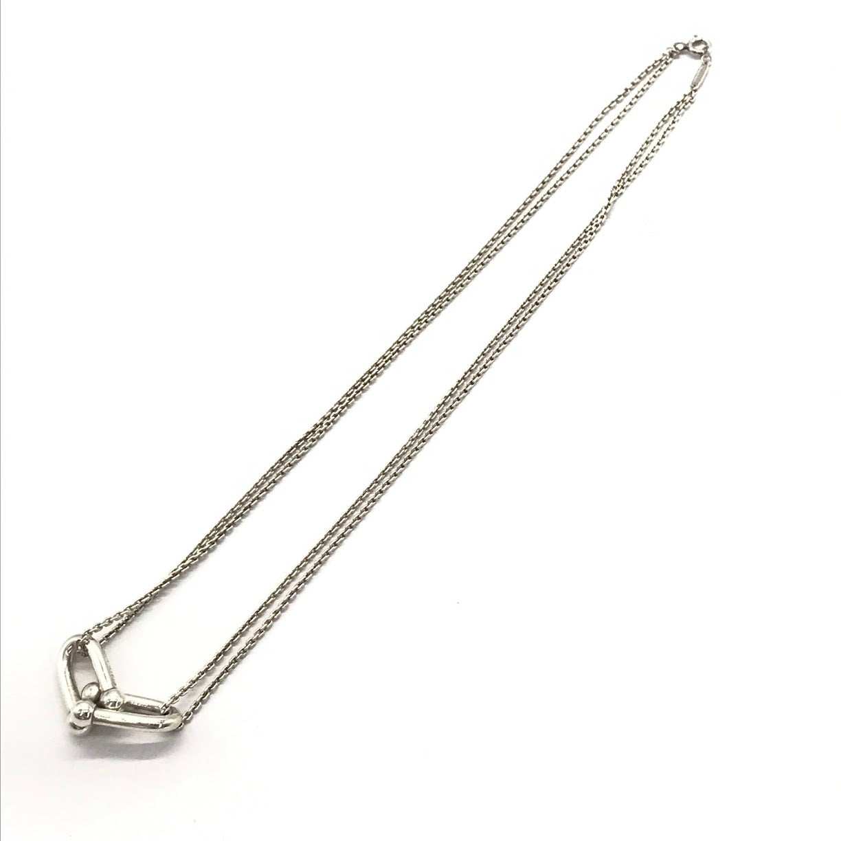 Tiffany&co | ティファニー ハードウェア ダブルリンク ペンダント ネックレス シルバー サイズ：40【倉吉店】