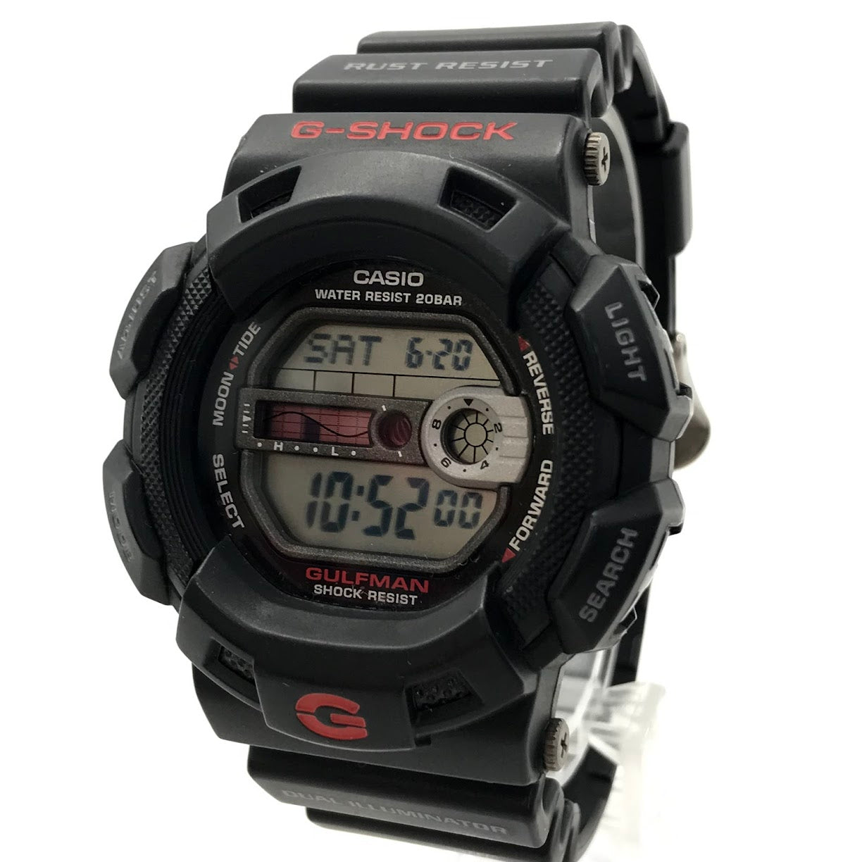 G-SHOCK | ジーショック Master of G GULFMAN DUAL ILLUMINATOR デジタルクォーツ 腕時計 G-9100-1JF ブラック【倉吉店】