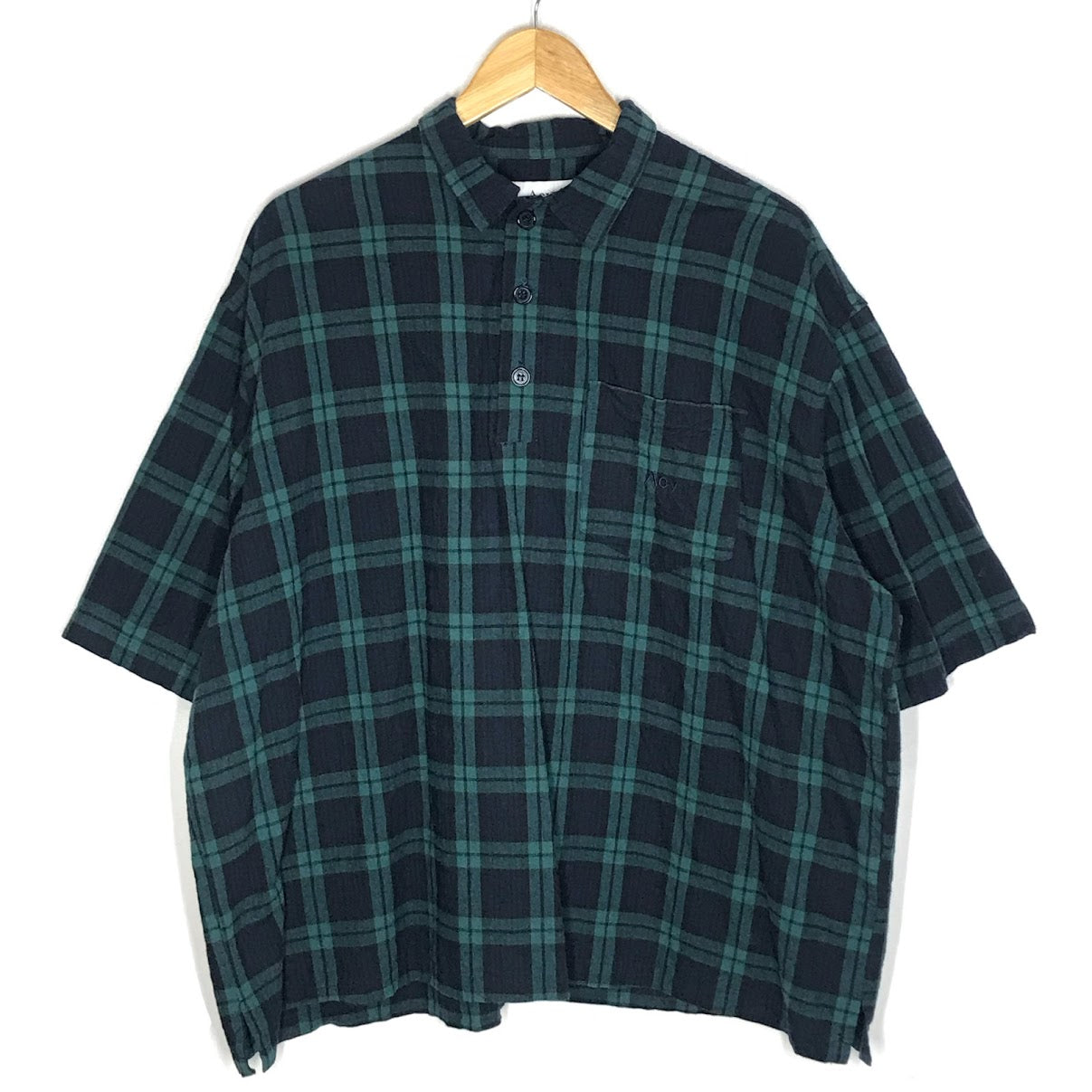 ACY｜ エーシー ROOM SHIRTS チェック柄 半袖シャツ ACY-23SS-002 グリーン サイズ：3【倉吉店】【代金引換不可・日時指定不可】【ポスト投函】