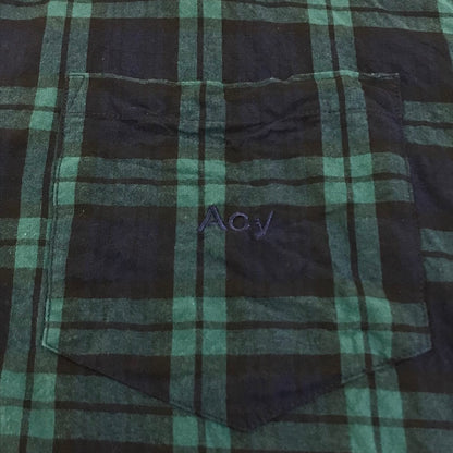 ACY｜ エーシー ROOM SHIRTS チェック柄 半袖シャツ ACY-23SS-002 グリーン サイズ：3【倉吉店】【代金引換不可・日時指定不可】【ポスト投函】