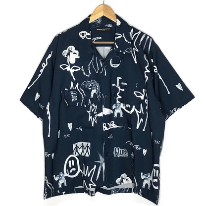 Diaspora skateboards | ディアスポラスケートボーズ Painter Shirt 半袖シャツ 24SS-DSP-SH02 ネイビー サイズ：XL【倉吉店】