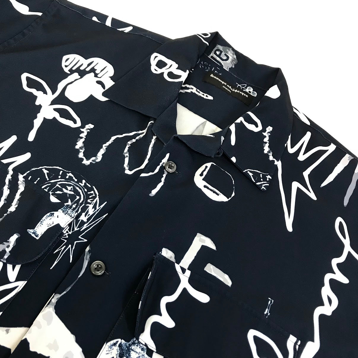 Diaspora skateboards | ディアスポラスケートボーズ Painter Shirt 半袖シャツ 24SS-DSP-SH02 ネイビー サイズ：XL【倉吉店】