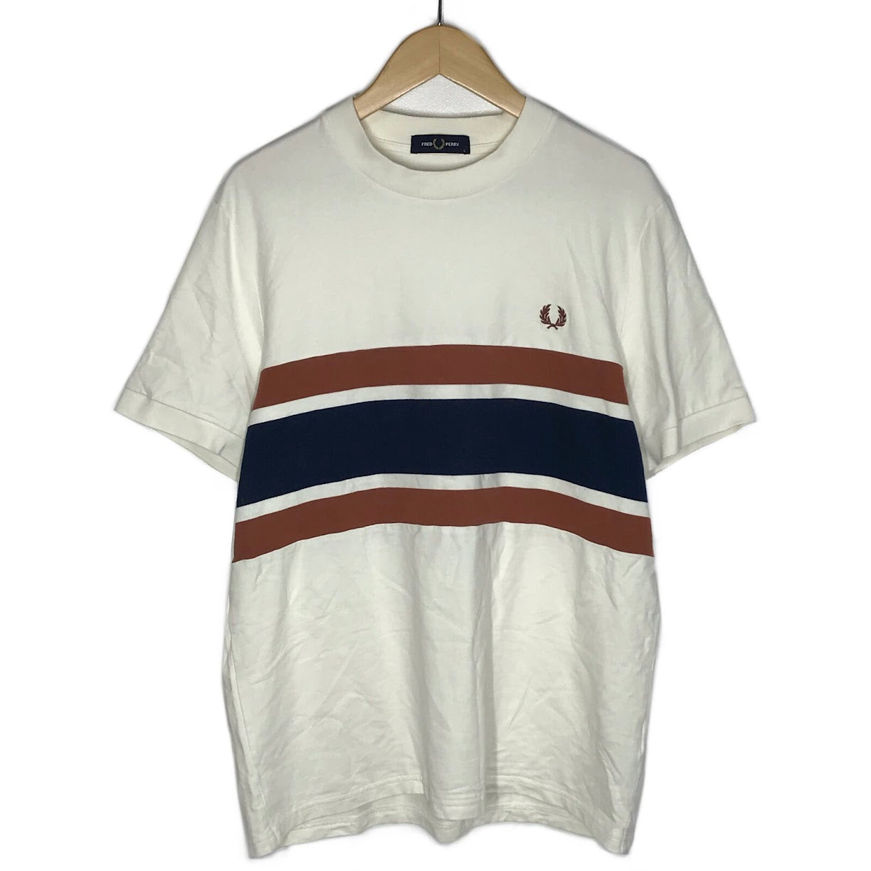 FRED PERRY | フレッドペリー パネルドTシャツ 半袖Ｔシャツ M9860 ホワイト系 サイズ：L【倉吉店】