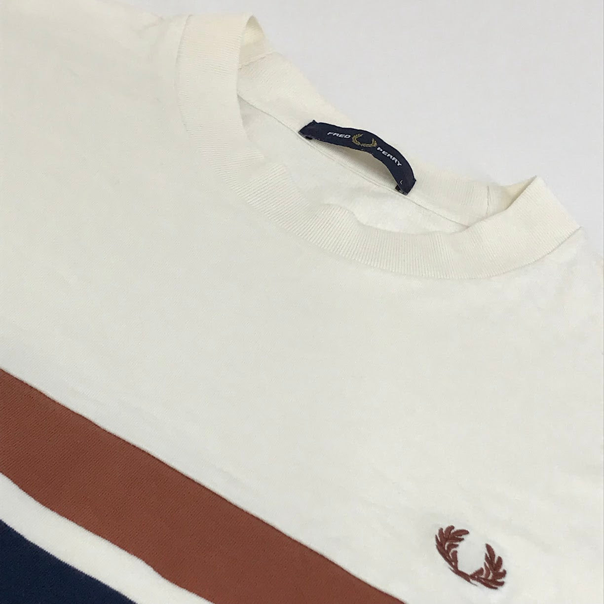 FRED PERRY | フレッドペリー パネルドTシャツ 半袖Ｔシャツ M9860 ホワイト系 サイズ：L【倉吉店】