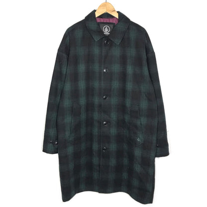VOLCOM | ボルコム チェック柄 ステンカラーコート グリーン×ブラック サイズ：L【倉吉店】