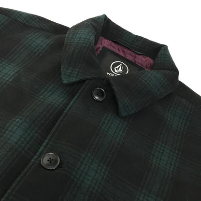 VOLCOM | ボルコム チェック柄 ステンカラーコート グリーン×ブラック サイズ：L【倉吉店】