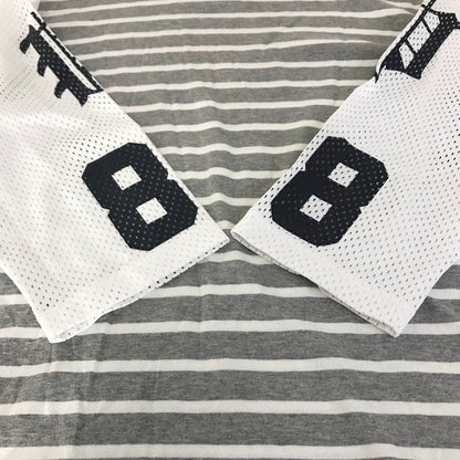 PHENOMENON | フェノメノン MESH SLV BORDER TEE メッシュスリーブ7分丈ボーダーT カットソー グレー サイズ：M【倉吉店】
