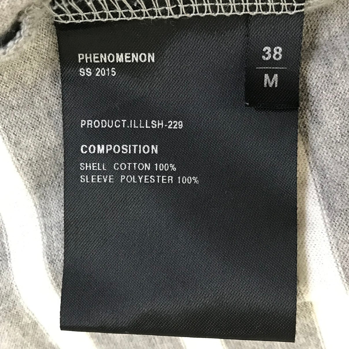 PHENOMENON | フェノメノン MESH SLV BORDER TEE メッシュスリーブ7分丈ボーダーT カットソー グレー サイズ：M【倉吉店】