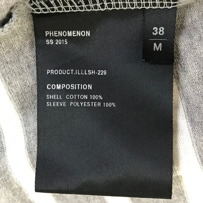 PHENOMENON | フェノメノン MESH SLV BORDER TEE メッシュスリーブ7分丈ボーダーT カットソー グレー サイズ：M【倉吉店】