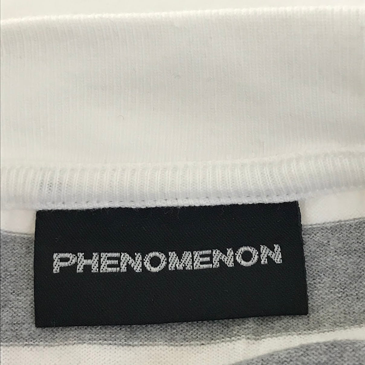 PHENOMENON | フェノメノン MESH SLV BORDER TEE メッシュスリーブ7分丈ボーダーT カットソー グレー サイズ：M【倉吉店】
