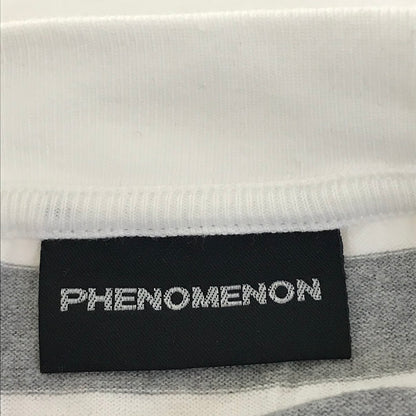 PHENOMENON | フェノメノン MESH SLV BORDER TEE メッシュスリーブ7分丈ボーダーT カットソー グレー サイズ：M【倉吉店】