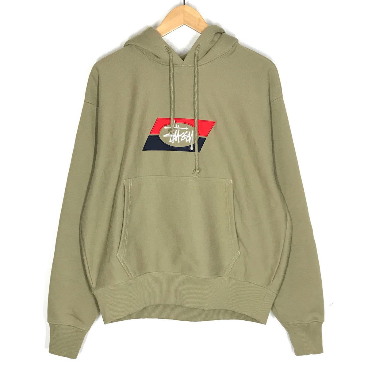 STUSSY | ステューシー DOUBLE STRIPE EMBROIDERED プルオーバーパーカー パーカー 118594 カーキ サイズ：S【倉吉店】