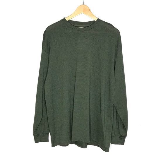 Steven Alan | スティーブンアラン TC MICRO BORDER LONG SLEEVE TEE-BOX ボーダー 長袖Ｔシャツ 8112-699-0420-6930 グリーン×グレー サイズ：S【倉吉店】