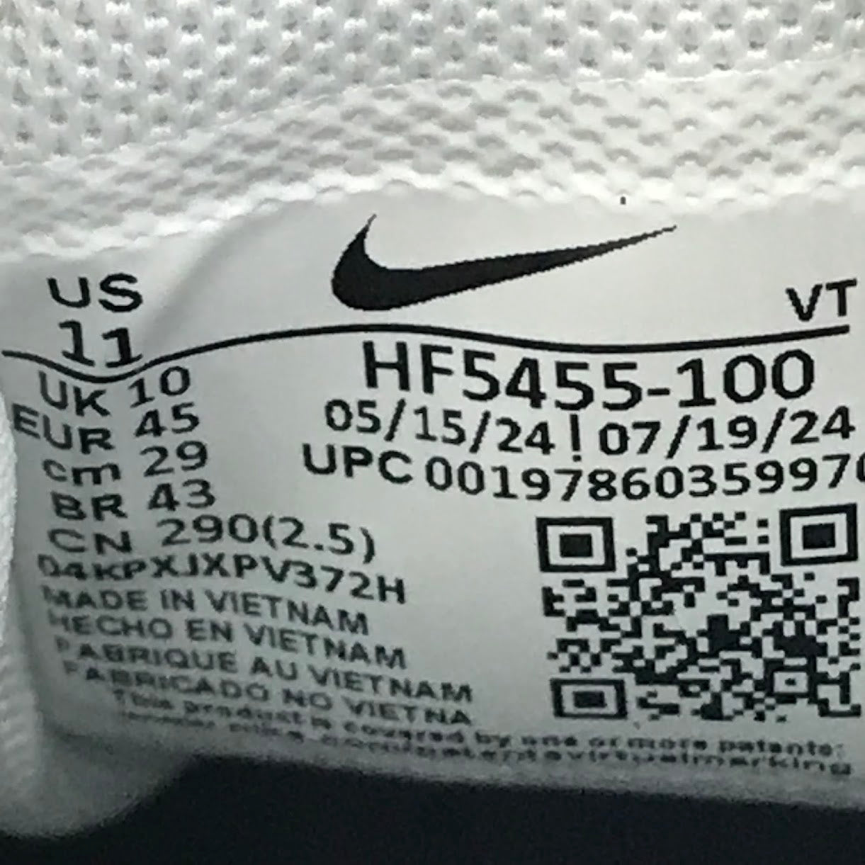 NIKE | ナイキ ×FRAGMENT DESIGN(フラグメントデザイン) ZOOM SPIRIDON スニーカー HF5455-100 ホワイト 29cm【倉吉店】