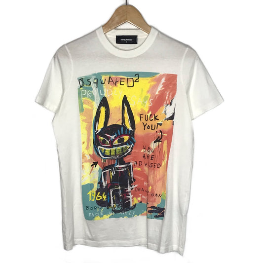DSQUARED2 | ディースクエアード 15SS バスキアプリント 半袖Ｔシャツ S74GC0977 S22427 ホワイト サイズ：M【倉吉店】【代金引換不可・日時指定不可】【ポスト投函】