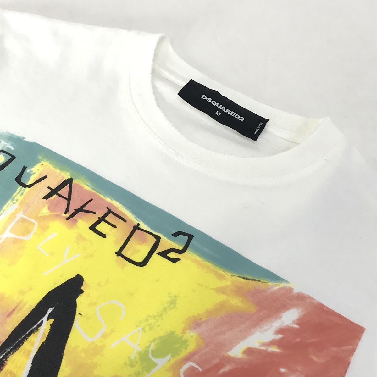 DSQUARED2 | ディースクエアード 15SS バスキアプリント 半袖Ｔシャツ S74GC0977 S22427 ホワイト サイズ：M【倉吉店】