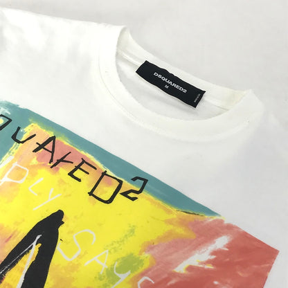 DSQUARED2 | ディースクエアード 15SS バスキアプリント 半袖Ｔシャツ S74GC0977 S22427 ホワイト サイズ：M【倉吉店】【代金引換不可・日時指定不可】【ポスト投函】