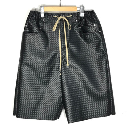 DankeSchon｜ダンケシェーン DS/WOVEN FAUX LEATHER SHORTS ハーフパンツ ショートパンツ 26316TS-DS ブラック サイズ：M【倉吉店】