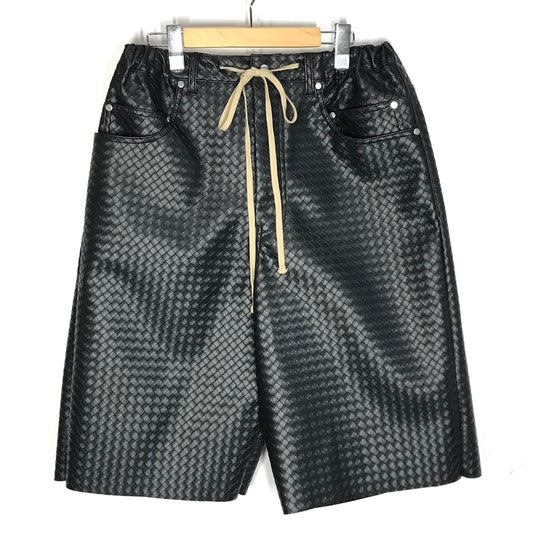 DankeSchon｜ダンケシェーン DS/WOVEN FAUX LEATHER SHORTS ハーフパンツ ショートパンツ 26316TS-DS ブラック サイズ：M【倉吉店】