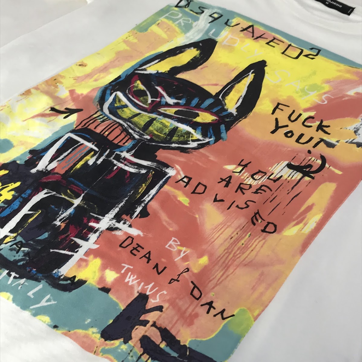 DSQUARED2 | ディースクエアード 15SS バスキアプリント 半袖Ｔシャツ S74GC0977 S22427 ホワイト サイズ：M【倉吉店】【代金引換不可・日時指定不可】【ポスト投函】
