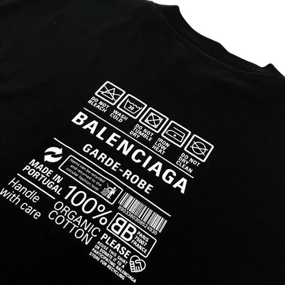BALENCIAGA | バレンシアガ Care Label Medium Fit 半袖Ｔシャツ 724514 TNVL9 ブラック サイズ：XS【倉吉店】