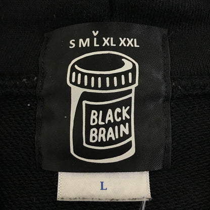 BLACK BRAIN | ブラックブレイン グラフィック プルオーバーパーカー パーカー ブラック サイズ：L【倉吉店】