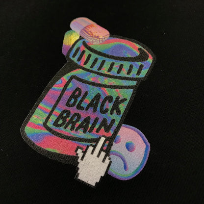 BLACK BRAIN | ブラックブレイン グラフィック プルオーバーパーカー パーカー ブラック サイズ：L【倉吉店】