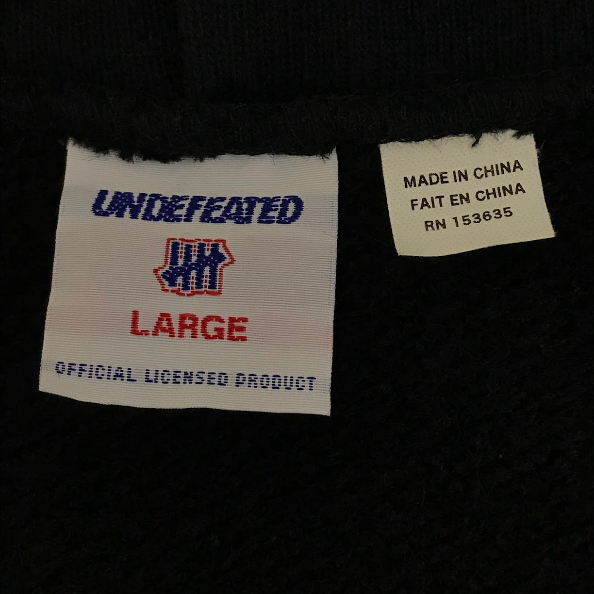 UNDEFEATED | アンディフィーテッド ハーフジップパーカー パーカー ブラック サイズ：L【倉吉店】