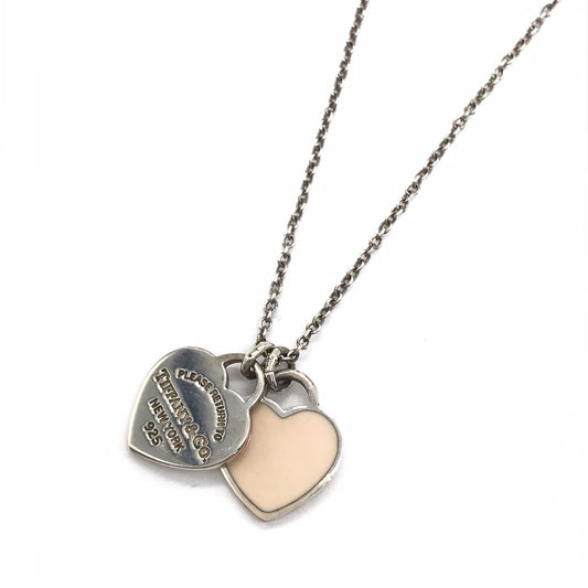 Tiffany&co | ティファニー ピンクダブルハートタグペンダント ネックレス シルバー サイズ：40【倉吉店】