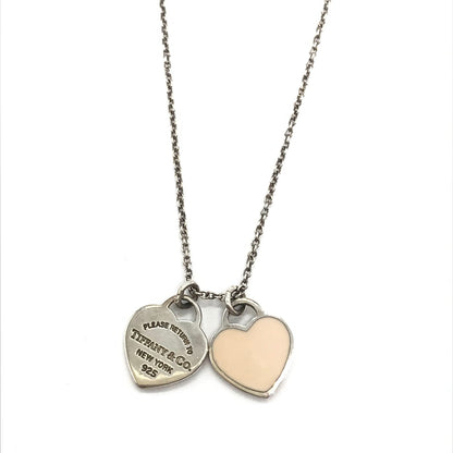Tiffany&co | ティファニー ピンクダブルハートタグペンダント ネックレス シルバー サイズ：40【倉吉店】