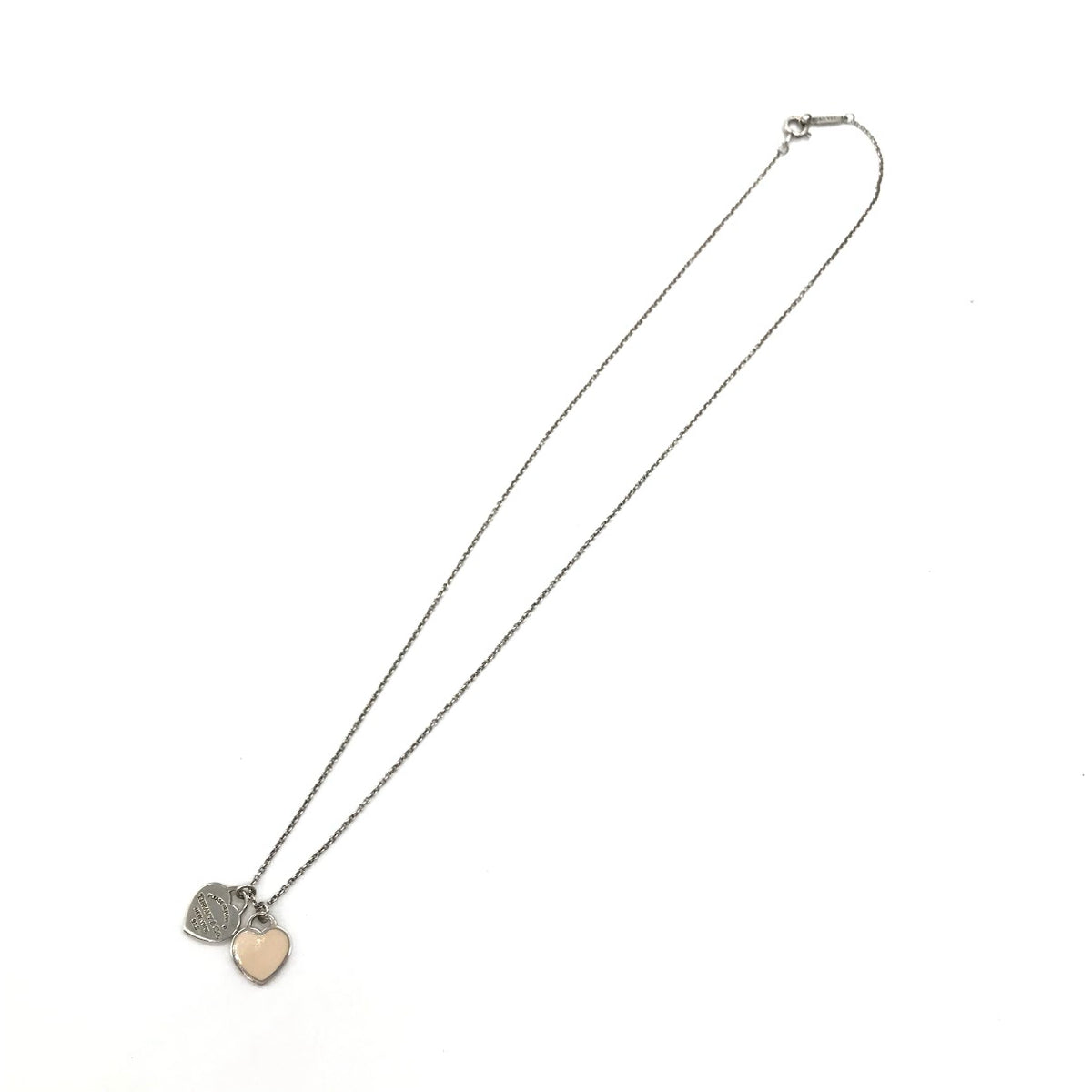 Tiffany&co | ティファニー ピンクダブルハートタグペンダント ネックレス シルバー サイズ：40【倉吉店】
