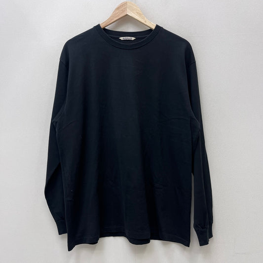 AURALEE | オーラリー LUSTER PLAITING L/S TEE 長袖Ｔシャツ A00SP01GT ブラック サイズ：4【加古川店】
