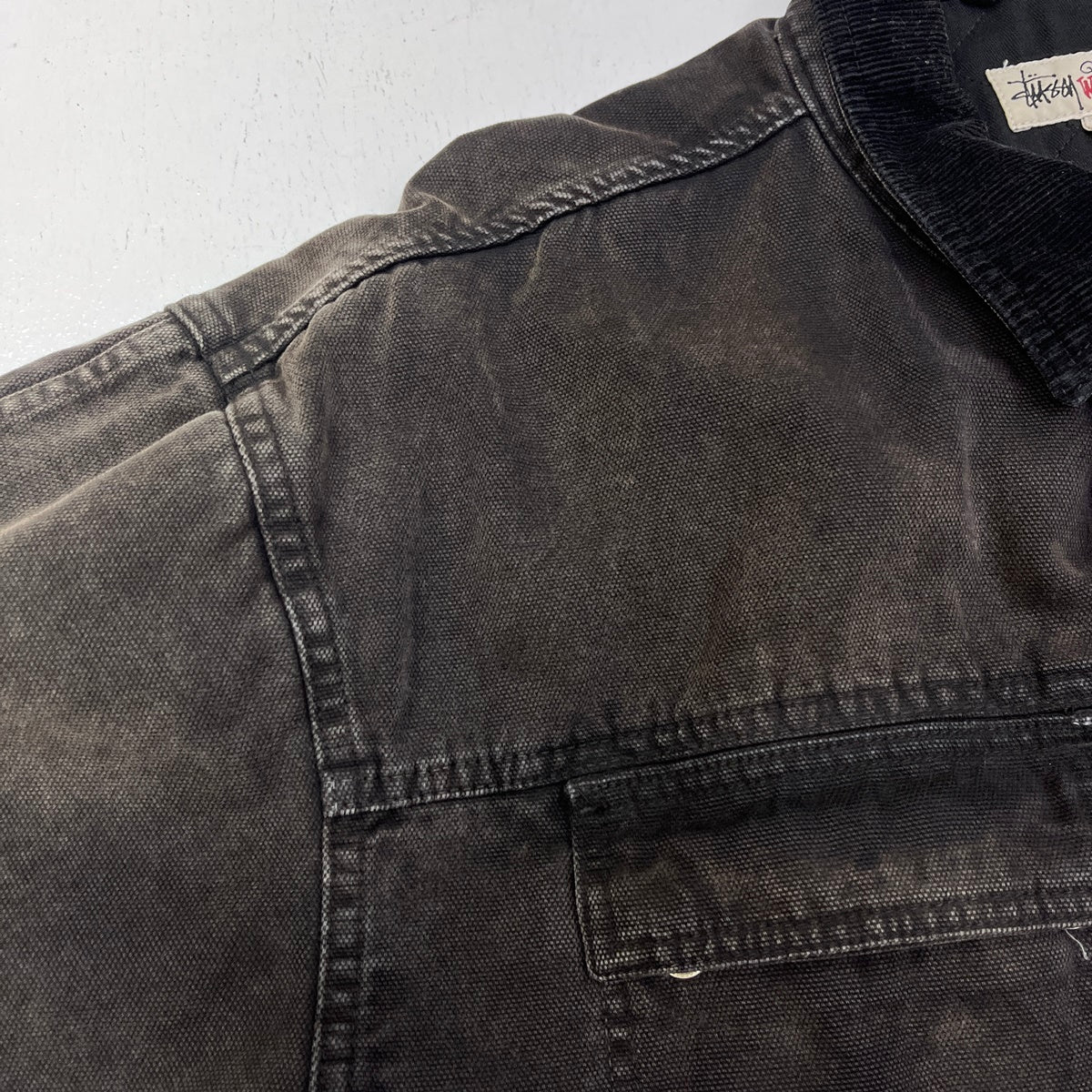 STUSSY | ステューシー Washed Canvas Shop JKT デニム 115589 ブラック サイズ：L【加古川店】
