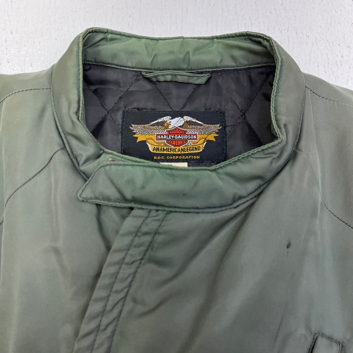 HARLEY-DAVIDSON | ハーレーダビットソン ｶｰﾌﾞｼﾞｯﾌﾟ変形ﾅｲﾛﾝｼﾞｬｹｯﾄ ナイロンジャケット 30536 カーキグリーン サイズ：XL【加古川店】
