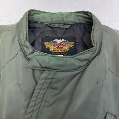 HARLEY-DAVIDSON | ハーレーダビットソン ｶｰﾌﾞｼﾞｯﾌﾟ変形ﾅｲﾛﾝｼﾞｬｹｯﾄ ナイロンジャケット 30536 カーキグリーン サイズ：XL【加古川店】