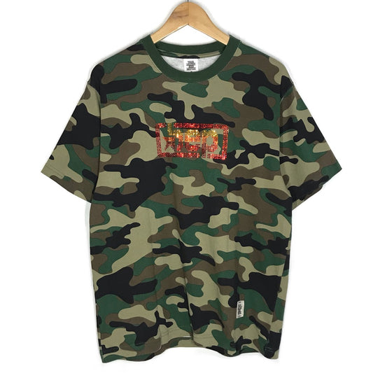 BlackEyePatch | ブラックアイパッチ RHINESTONED URBAN STAR LOGO TEE 半袖Ｔシャツ カモ サイズ：M【倉吉店】【代金引換不可・日時指定不可】【ポスト投函】