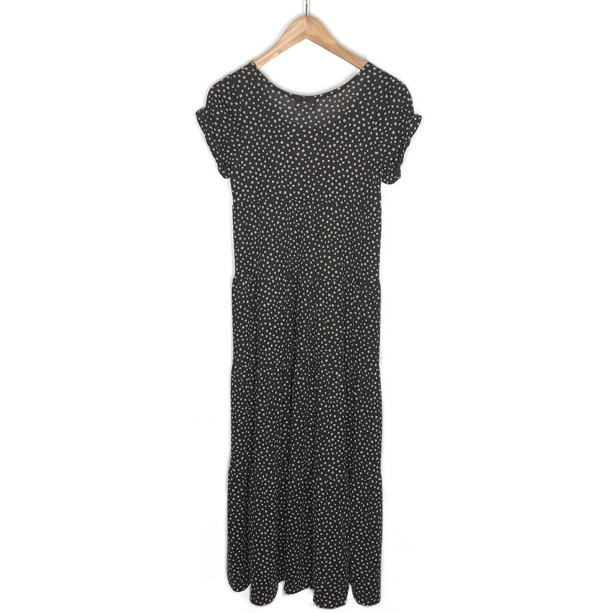 LANVIN en Bleu | ランバンオンブルー ドット柄 ワンピース 3244332 ブラック×ベージュ サイズ：38【倉吉店】
