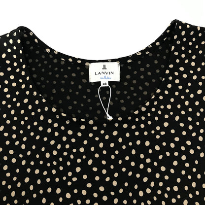 LANVIN en Bleu | ランバンオンブルー ドット柄 ワンピース 3244332 ブラック×ベージュ サイズ：38【倉吉店】