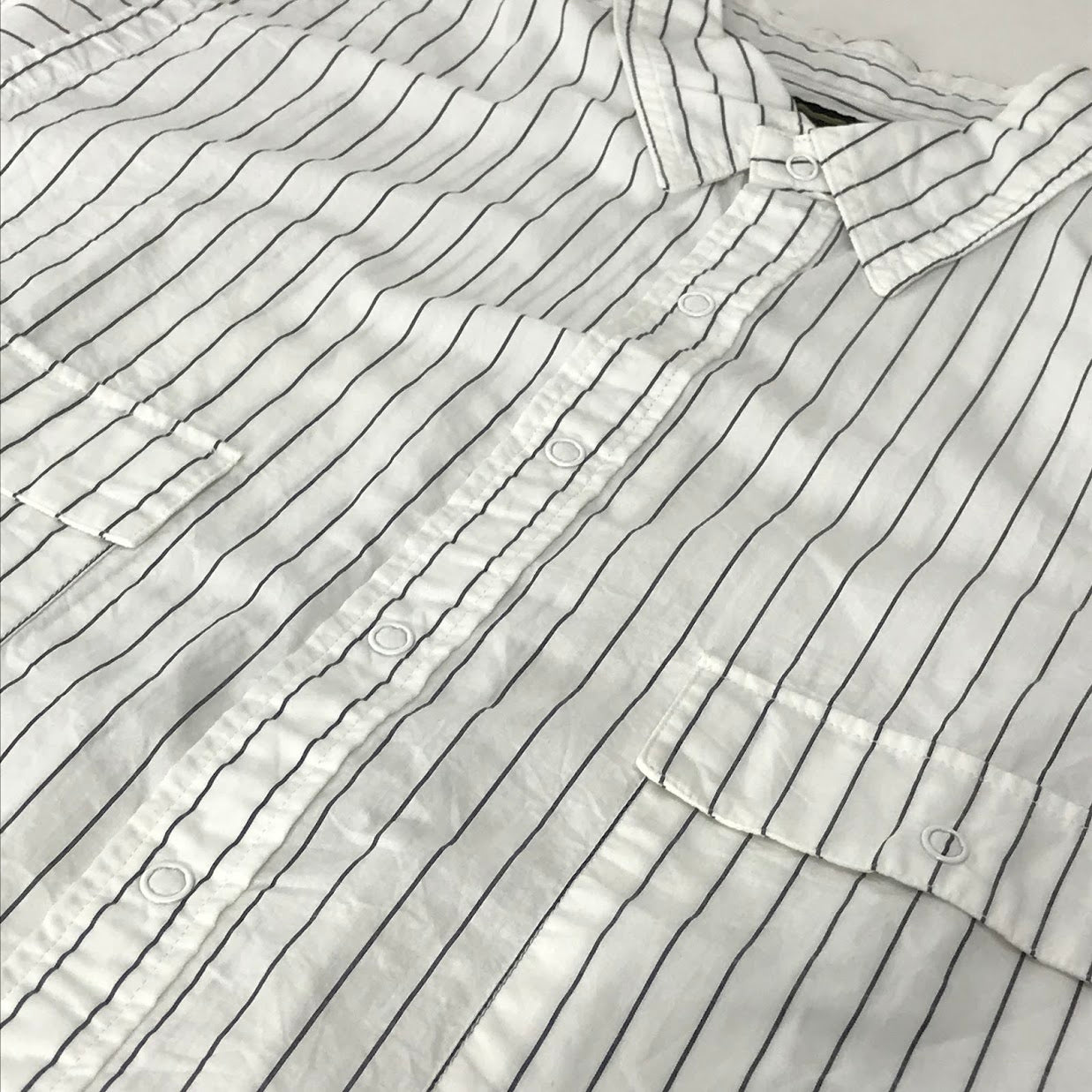 Anachronorm | アナクロノーム Ring Snap 1/2 Sleeve Shirt 半袖シャツ ANA384 ストライプ柄 ホワイト サイズ：1【倉吉店】