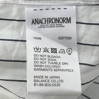 Anachronorm | アナクロノーム Ring Snap 1/2 Sleeve Shirt 半袖シャツ ANA384 ストライプ柄 ホワイト サイズ：1【倉吉店】
