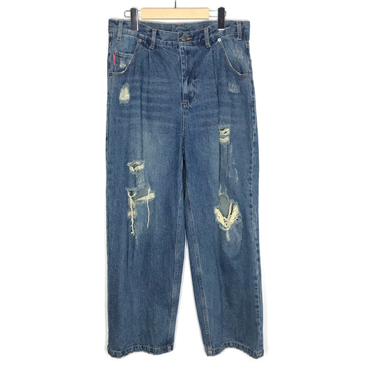 9090×WudgeBoy ダメージ加工 デニムパンツ NN1520 ブルー サイズ：XL【倉吉店】