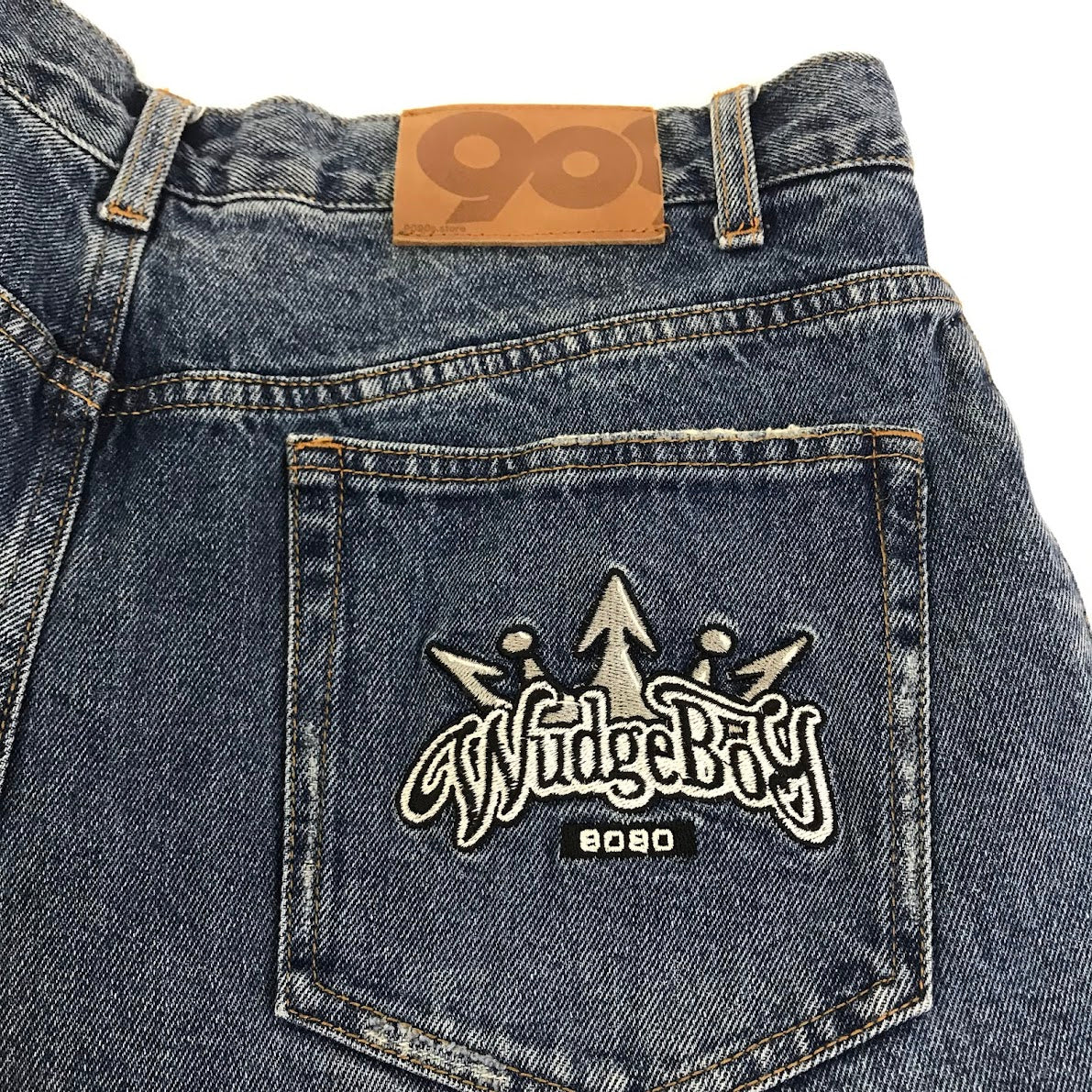 9090×WudgeBoy ダメージ加工 デニムパンツ NN1520 ブルー サイズ：XL【倉吉店】