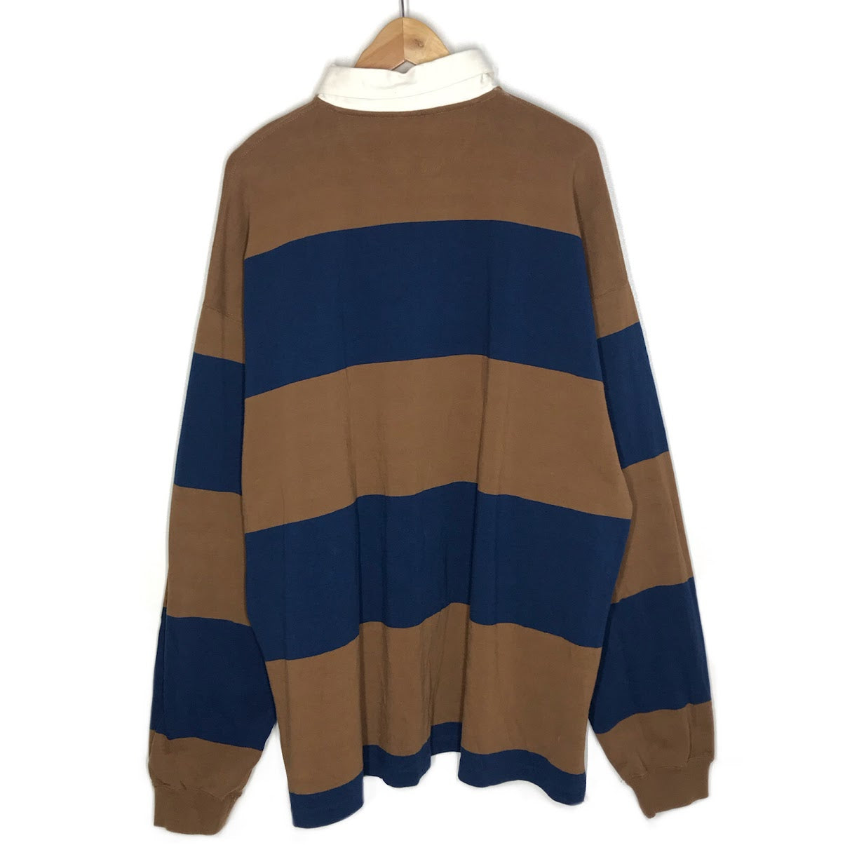KEBOZ | ケボズ ラガーシャツ 長袖 ポロシャツ ネイビー×ブラウン サイズ：XL【倉吉店】