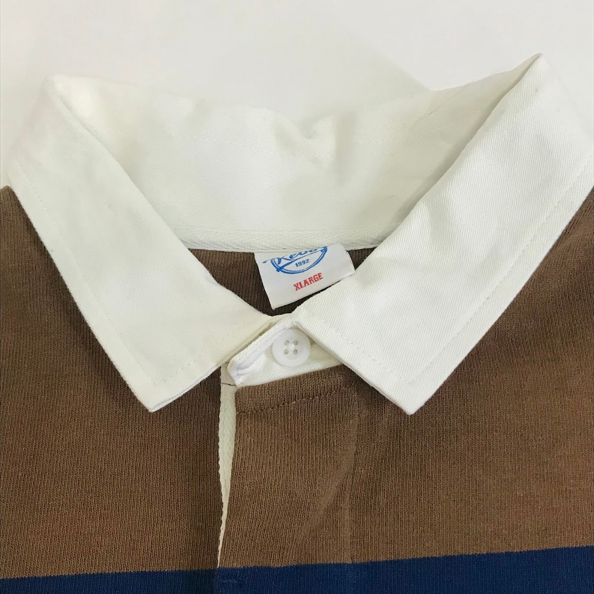 KEBOZ | ケボズ ラガーシャツ 長袖 ポロシャツ ネイビー×ブラウン サイズ：XL【倉吉店】