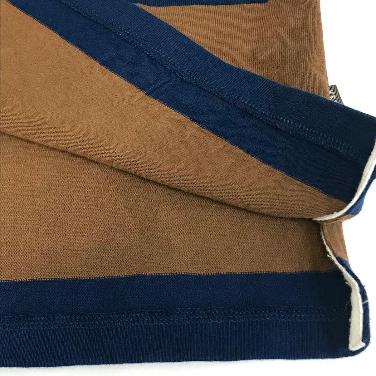 KEBOZ | ケボズ ラガーシャツ 長袖 ポロシャツ ネイビー×ブラウン サイズ：XL【倉吉店】